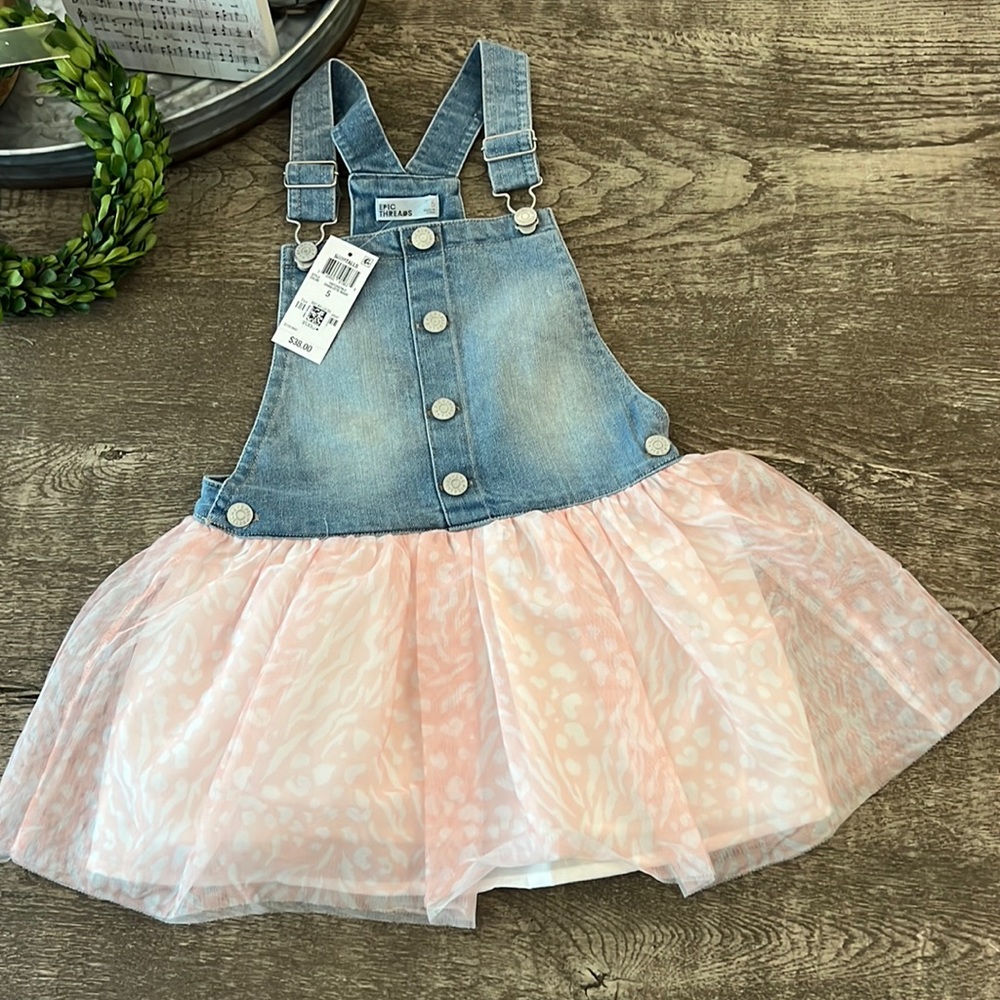 🍭3 for $25🍭 Denim dress with tulle size 5